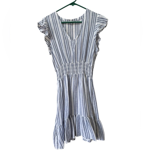 Rails Tara flutter sleeve pullover blue and white striped dress size medium - Picture 4 of 13